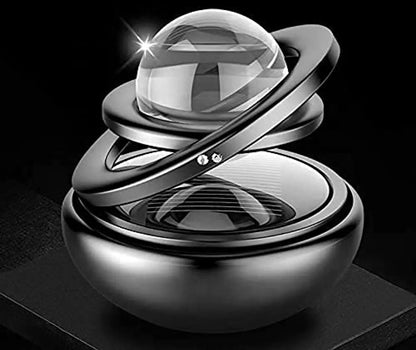 Solar Crystal Ball Metal Body Car Solar Power Rotating Design Organic Fragrance Air Freshener Perfume
